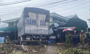 Truck crashes into market, killing three