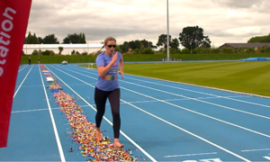 Barefoot on Lego: New Zealand woman sets Guinness World Record
