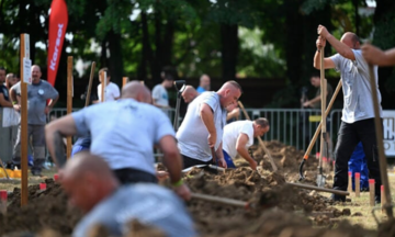 Grave digging championship held in Hungary