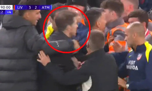 Simeone clashes with Liverpool fans after heated Champions League defeat