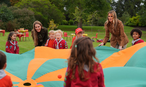 Melania Trump and Kate Middleton engage with children at Windsor Castle