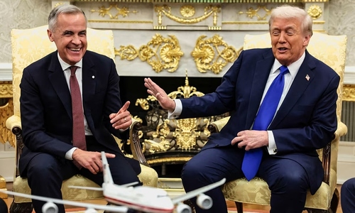 Canada's prime minister wears red tie for Trump
