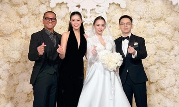 Khanh Van and husband join stars at Tam Nhu's wedding