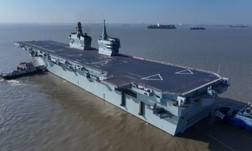 China's electromagnetic catapult-equipped amphibious ship sails for the first time