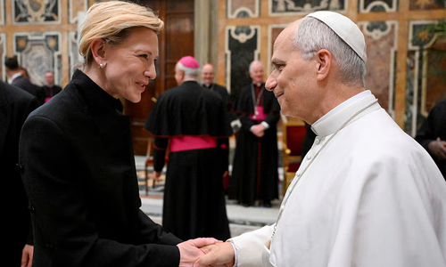 Pope Leo XIV meets Hollywood filmmakers