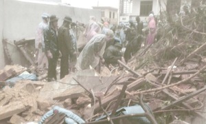 Landslide buries home in Quy Nhon, one woman dead
