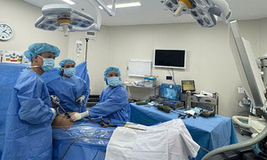 10 cm ovarian tumor causes months of abdominal pain for young woman