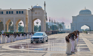 UAE showcases traditional hair dance to welcome south Korean president
