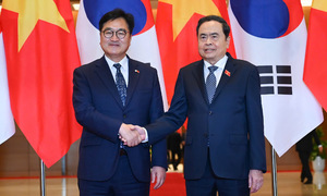 National Assembly Chairman Tran Thanh Man hosts welcome ceremony for South Korean National Assembly Speaker