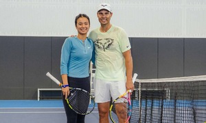 Nadal returns to the training court after one year