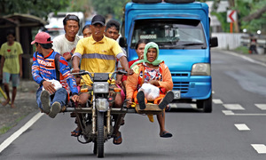 Motorcycle carries 12 people