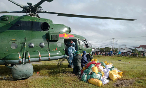 Helicopters continue relief flights to Dak Lak region