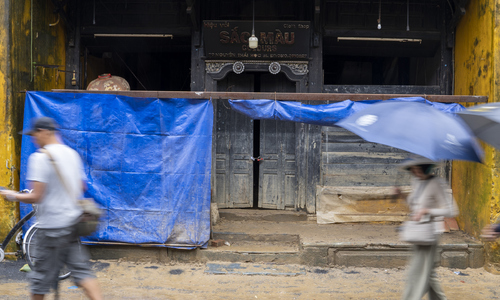 Japanese Bridge, Hoi An ancient houses damaged after historic floods