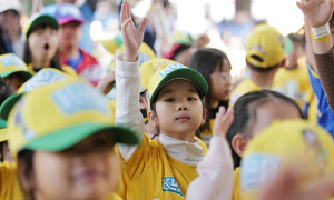 Energetic moments from young runners at Kun Marathon Hanoi