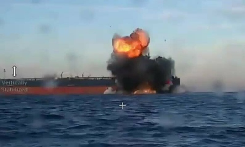 Moment Ukrainian suicide drone attacks 'russian oil tanker'