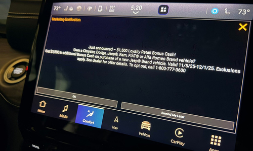 Car owners upset as in-car screens display new car discount ads