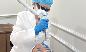 Darkened face due to cosmetic allergy