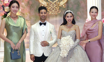 Vietnamese stars attend Tien Nguyen's wedding party