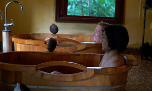 Guests experience herbal baths amidst Hoang Su Phi's mountains