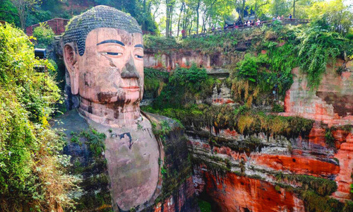 World's largest buddha statue carved into a mountain