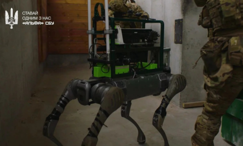 Ukraine showcases rifle-equipped robot dog