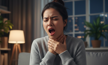 Why does yawning cause a sore throat?