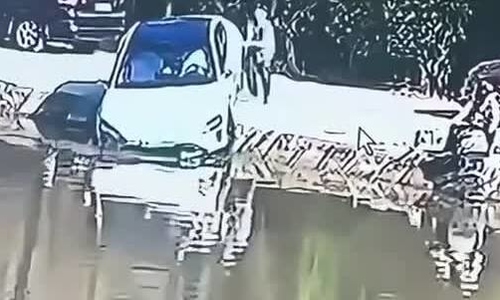 Xiaomi electric car nosedives into pond during self-parking