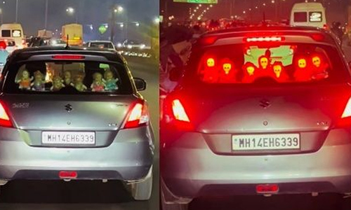 Driver uses 'spooky' dolls to 'scare' following drivers