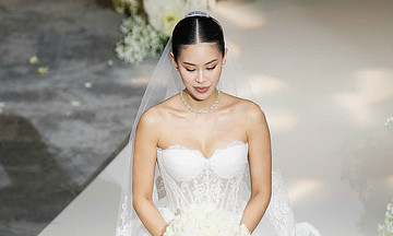 Tien Nguyen's two international designer wedding gowns