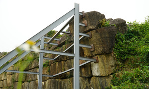 Iron frames protect Ho Citadel walls from erosion