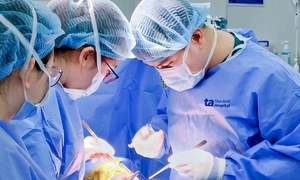 Multiple benign and malignant thyroid nodules in a woman's neck