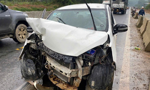 Driver falls asleep, car crashes into median