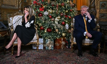 Trump, Melania join santa tracking operation