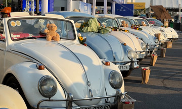 Auto show visitors experience vintage Volkswagen cars