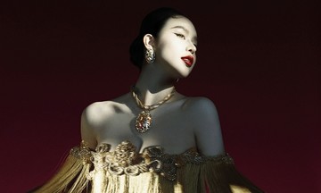 Thanh Thuy showcases elegance in imperial-patterned gowns