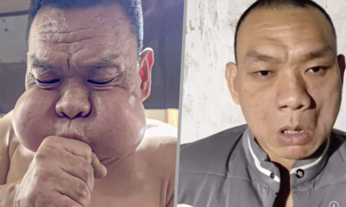 Three decades of glassblowing transforms artisan's face