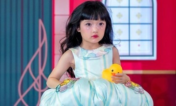 Truong Giang and Nha Phuong's 6-year-old daughter embraces catwalk passion