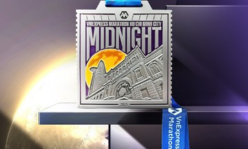 Medal for VnExpress Marathon Ho Chi Minh City Midnight 2026 Features Postage Stamp Design