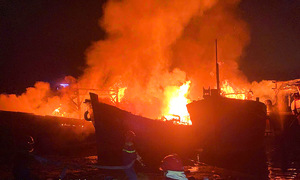 Four boats destroyed by fire