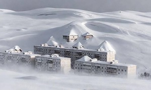 Record-breaking snowstorm buries homes in Russia's Far East