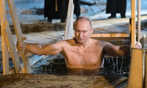 The Kremlin: President Putin takes Epiphany ice bath