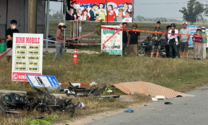 Truck hits electric bicycles outside school, two dead