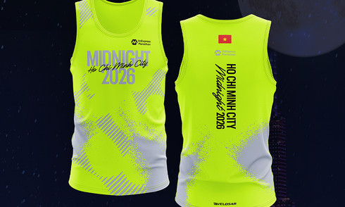 Ho Chi Minh City night marathon jersey uses neon color for increased visibility