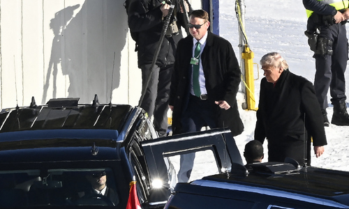 Newcomer joins Trump's motorcade in Switzerland