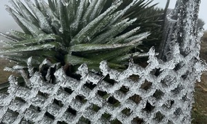 Ice appears on Mau Son mountain peak