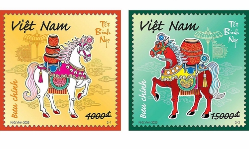 Binh Ngo Tet stamp collection features nine-maned horses