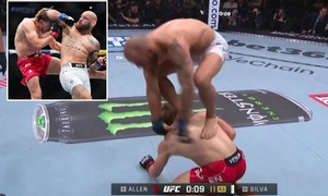 UFC fighter causes controversy by standing on opponent's back