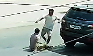 Pickup truck driver assaults man unconscious after collision