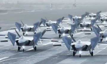 Chinese stealth fighters conduct 'elephant walk' drill
