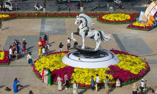 "Kim Ma 4.0" mascot creates a highlight on Da Nang's Tet flower street